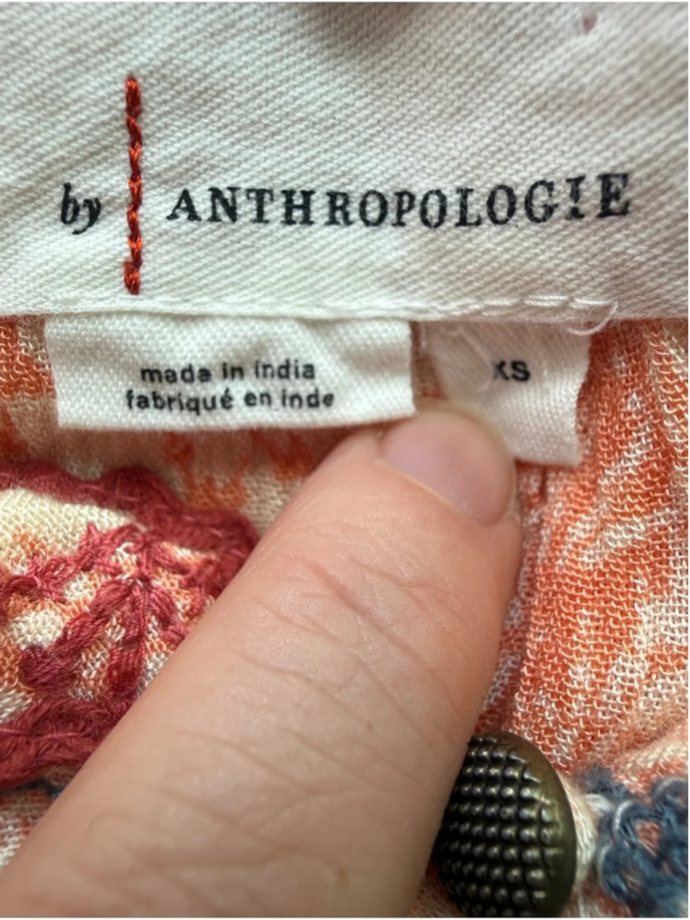 Anthropologie Claudia Embroidered Babydoll Tunic Blouse Peasant Top Boho Size XS - Picture 5 of 7